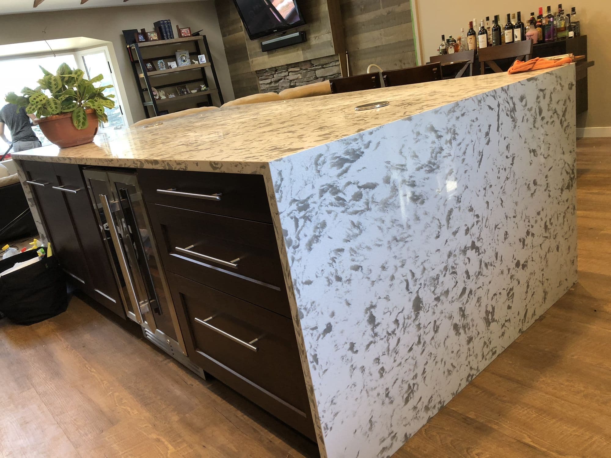 Contemporary kitchen with island